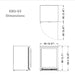 KingsBottle KBU55M dimension diagram with detailed measurements of the beverage fridge in inches.