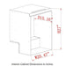 KingsBottle KBU55M interior cabinet dimension illustration showing depth, width, and height in inches.