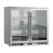 KingsBottle KBU56M beverage fridge empty interior view showing adjustable shelves.