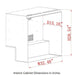KingsBottle KBU56M interior cabinet dimensions diagram with detailed measurements in inches.