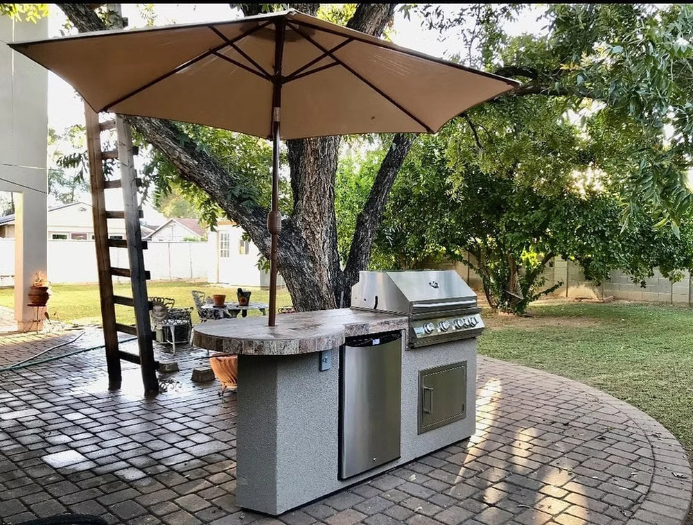 KoKoMo Maui 7.6 Outdoor Grill Island Side View