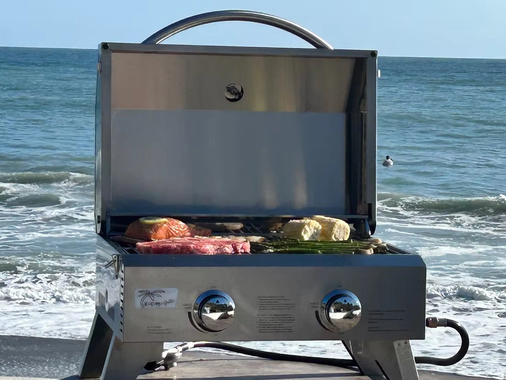 Kokomo Grill KO-PTBL Burner Tabletop BBQ for Beach, Camping & Outdoor Cooking