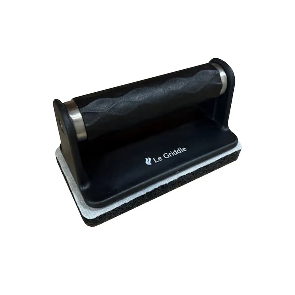 Le Griddle LGCLEAN cleaning handle kit with scrub pad, angled view