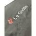 Close-up of Le Griddle black vinyl lid cover with logo