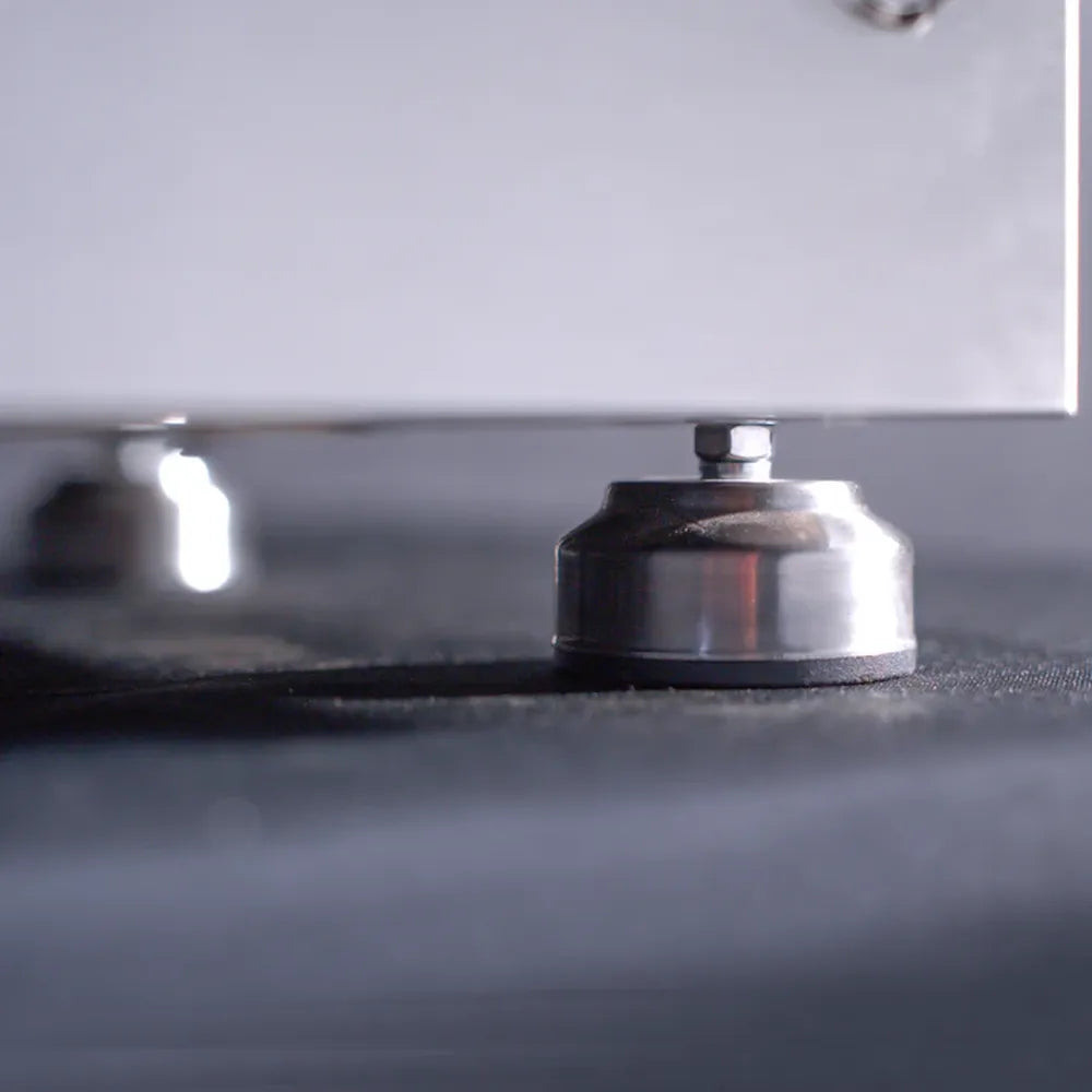 Close-up of Le Griddle OML75C3 adjustable stainless steel leveling foot