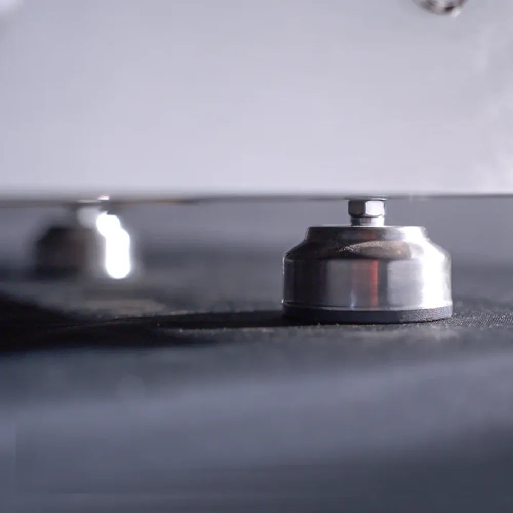 Close-up of Le Griddle OML75C6 adjustable stainless steel leveling foot