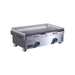 Angled view of Le Griddle OML75C6 gas griddle with open grease tray