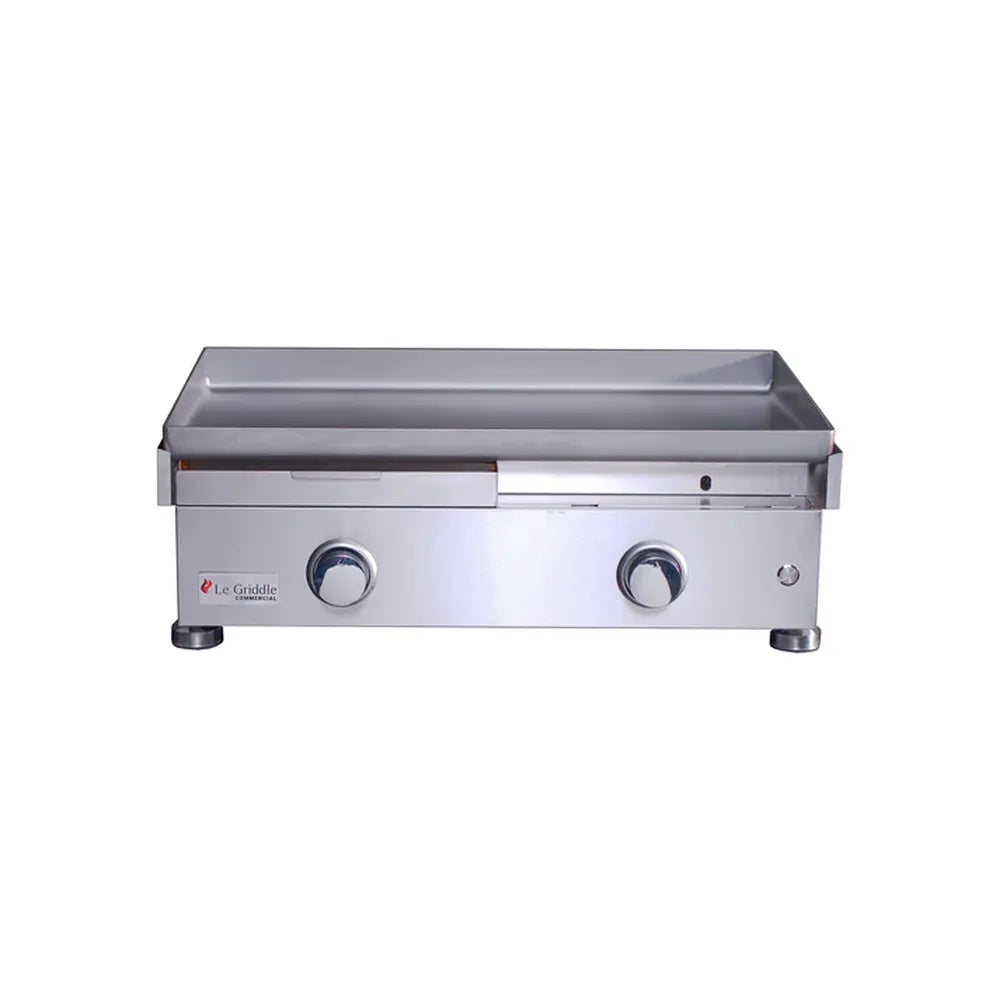 Le Griddle OML75C6 gas griddle with front grease tray open, front view