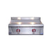 Le Griddle Pro Series 75 gas griddle with red illuminated 2-burner control knobs