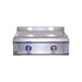 Le Griddle OML75P6 gas griddle with blue and red illuminated control knobs