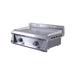 Angled view of Le Griddle OML75P6 gas griddle with 6mm stainless steel plate