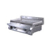 Le Griddle OML75P6 gas griddle with front grease tray open, angled view