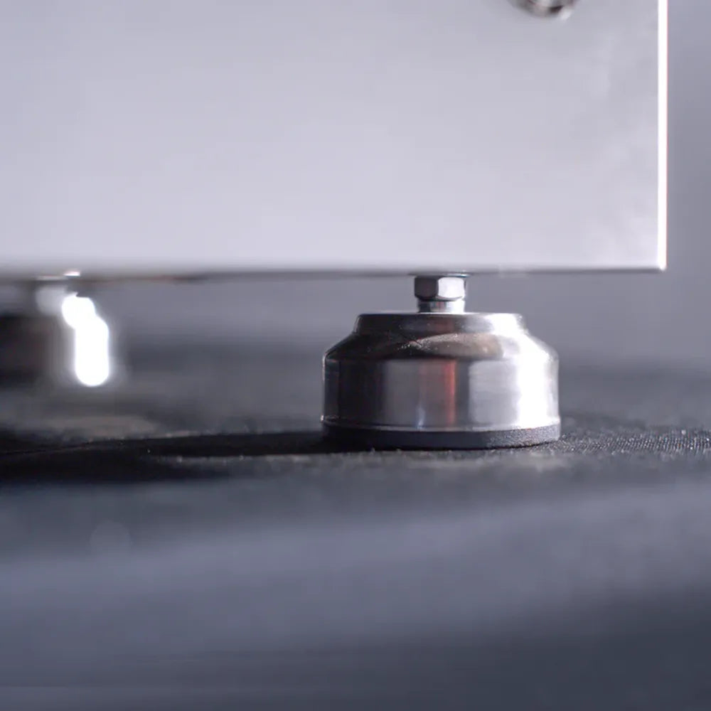 Close-up of Le Griddle OML105C3 adjustable stainless steel leveling foot