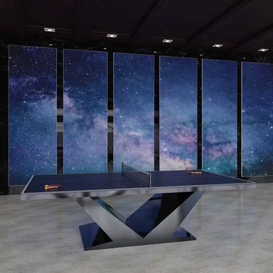 Arts Gameroom Luxor Ping Pong Table - Gray Lifestyle Sideview