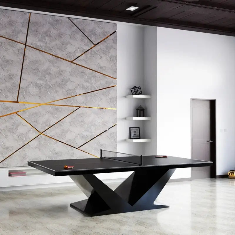 Arts Gameroom Luxor Ping Pong Table - Black Lifestyle side view