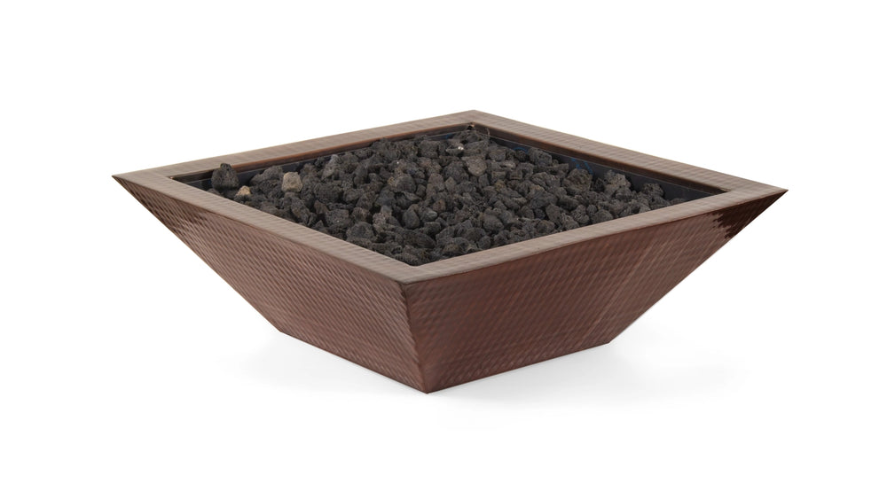 The Outdoor Plus Maya Hammered Copper Fire Bowl with Flame