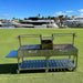 Tagwood BBQ24SS Double Santa Maria grill marina lawn setup with yachts in background