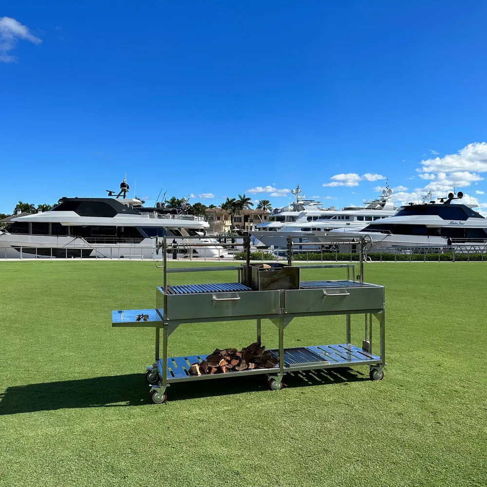 Tagwood BBQ24SS Double Santa Maria grill stainless steel dual grilling stations outdoor view