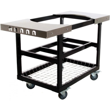 Primo PG00320 Steel Cart WithS tainless Steel Side Tables For Oval Junior - Full Side View