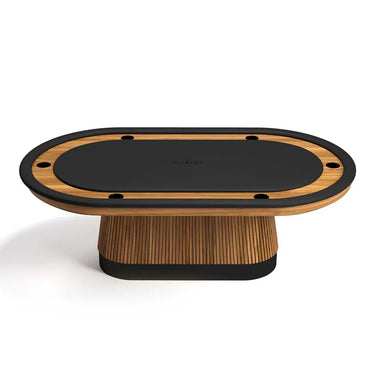 RAM Game Room PRO60TBL-W walnut oval poker table with black playing surface