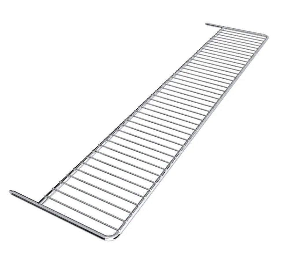 Sunstone R-WR-4B 36-inch Ruby grill warming rack, 304 stainless steel upper rack replacement with wide bar ends, angled view on white background