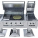 Sunstone Ruby Elite Pro Trio Post Mount open grill with multi-zone cooking surface and warming racks