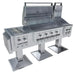 Sunstone Ruby Elite Pro Trio Post Mount stainless steel outdoor kitchen grill system with elevated hood