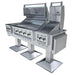 Sunstone Ruby Elite Pro Trio Post Mount built-in style grill with pedestal posts and vent panel