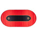Red Triton poker table felt mat with black center lane, gold trim, and dual logos for 10 player poker table games.