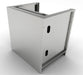 Rear/side view of Sunstone SAC34GLPCD 34" gas grill base cabinet, stainless panels with access cutouts for built-in BBQ island install.