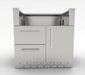 Front view of Sunstone SAC34GLPCD 34-inch stainless grill base cabinet with two drawers, access door, and vented toe-kick.