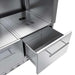 Sunstone SCC22PTD 22-inch pellet grill base drawer in stainless steel, deep pull-out storage drawer for outdoor kitchen cabinets.