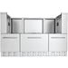 Front view of Sunstone SAC52HGDC pellet grill base cabinet 52", stainless steel with three large drawers and vented toe-kick panel.