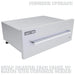 Perspective view of a Sunstone 30-inch warming drawer with the Designer Series face panel upgrade installed, showing the depth and sleek 304 stainless steel finish.