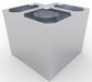 High-angle internal view of the Sunstone 12-inch corner base cabinet frame showing heavy-duty 304 stainless steel construction.