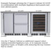 Sunstone SCC3CSP 3-inch spacer cabinet example between outdoor appliances, stainless steel support for extended appliance runs.