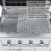 3-in-1 Charcoal, Wood, and Smoking Tray (SUNCP-CHTRAY) upgrade shown with a perforated searing grate for high-heat grilling.