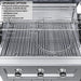 Dual Rotisserie Mount configuration showing two spit rods for simultaneous rotisserie cooking on a large 304 stainless steel outdoor grill.