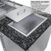 Insulated Stainless Steel Ice Chest (B-IC14) with 14-inch basin and insulated cover, installed as an undermount feature in a granite outdoor countertop.