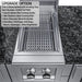 Sunstone 3-in-1 charcoal and wood smoking tray insert installed below the cooking grates of an outdoor gas grill.