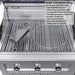Sunstone SCPBAYOU8.6 Bayou Outdoor Kitchen Island 8'6" Ruby grill interior showing stainless grates, warming rack and smoker box.