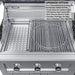 Sunstone SCPBAYOU8.6 Bayou Outdoor Kitchen Island 8'6" charcoal/wood smoking tray upgrade option installed under grill cooking grates.