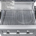 Automatic rotisserie grill kit in a high-position mount on the Sunstone Brazos island, perfect for large-scale outdoor roasting.