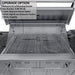 Sunstone Dallas 14 ft Hybrid Grill Island with rotisserie kit upgrade and mounting bracket on stainless charcoal grill