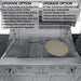 Sunstone Dallas 14 ft Hybrid Grill Island with charcoal and smoking tray plus 15-inch pizza stone insert on open grill