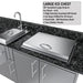 Sunstone SCPGALLEY10.8 Galley large insulated 28" drop-in ice chest with stainless lid set into black granite countertop.