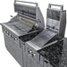 Sunstone Gulf Breeze Island Package with open main grill and companion side griller on stainless outdoor kitchen island