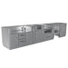 Fully assembled Sunstone SCP-HILLCOUNTRY-13.6 stainless steel outdoor kitchen island frame without countertop or appliances.