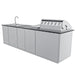Sunstone SCPMAGNOLIA10 Magnolia ADA Kitchen Island 10 ft rear view with full stainless cabinet backs, granite countertop, and built-in grill module.
