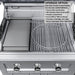 Sunstone SCPMAGNOLIA10 Magnolia ADA grill upgrade solid steel powder-coated griddle insert on left cooking zone.